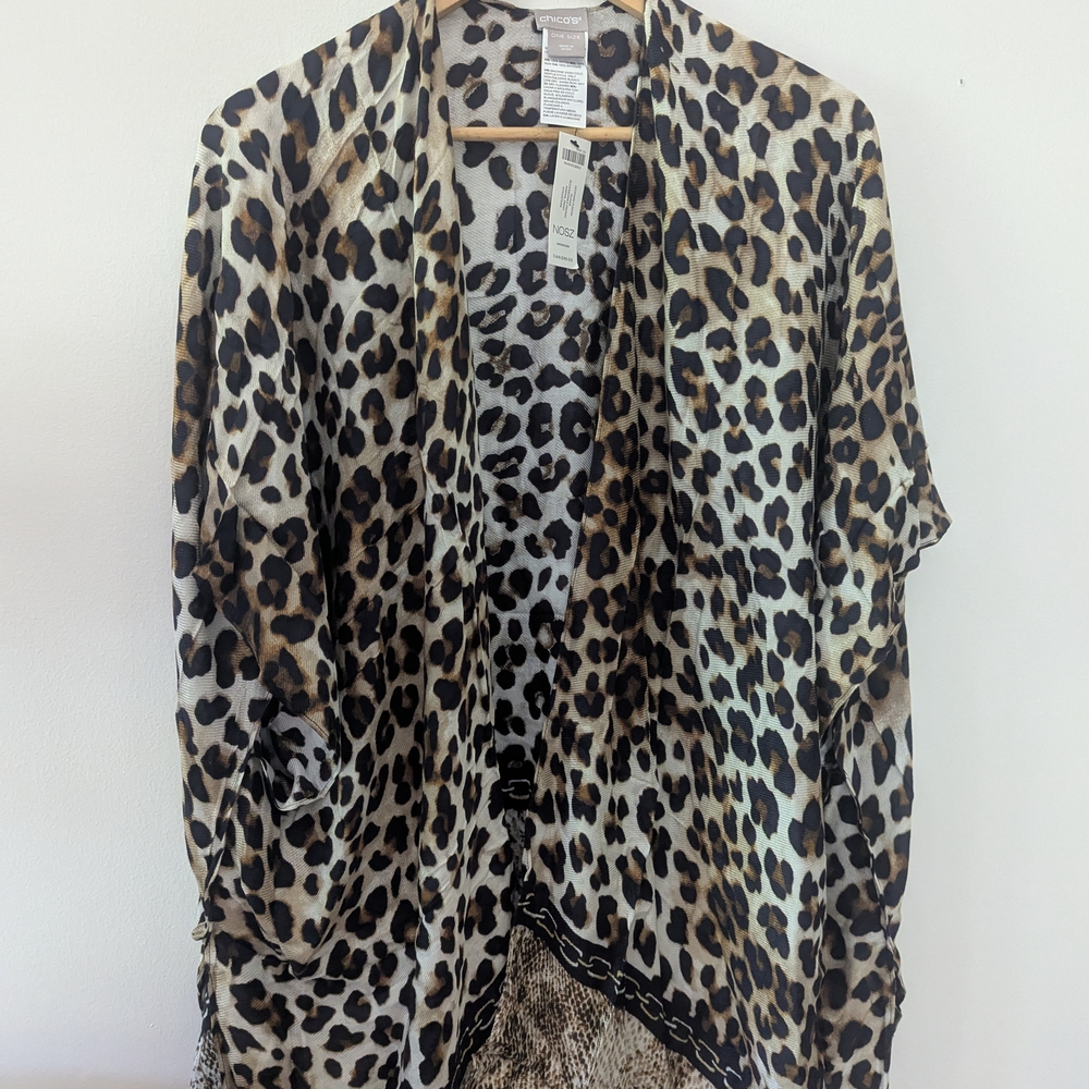 Chico's Leopard Print Swim Coverup